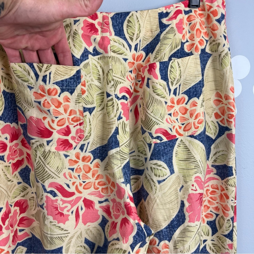 Talbots Tropical Floral Botanical Pants Size 8 - Picture 8 of 8